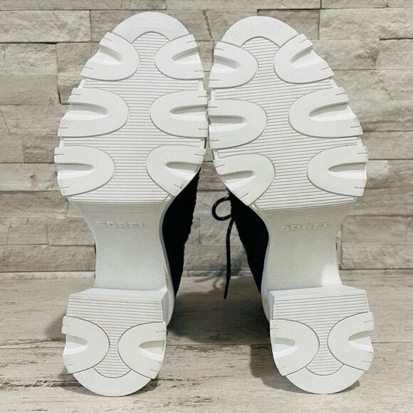 Sorel BREX Heel Cozy Lace Womens Size 9.5 Black/Sea Salt Waterproof Boots NEW - Picture 16 of 16